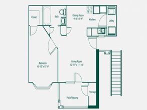 B 1X1 116 floor plan
